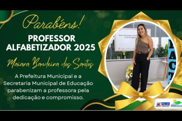 Professora de Governador Edison Lobão recebe Prêmio Professor Alfabetizador 2025